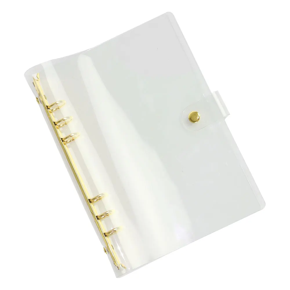 Loose Leaf Ring Binder A5 Binder Cover Transparent File Folder Soft PVC Clear A5 Binder 6 Ring Plastic Folder