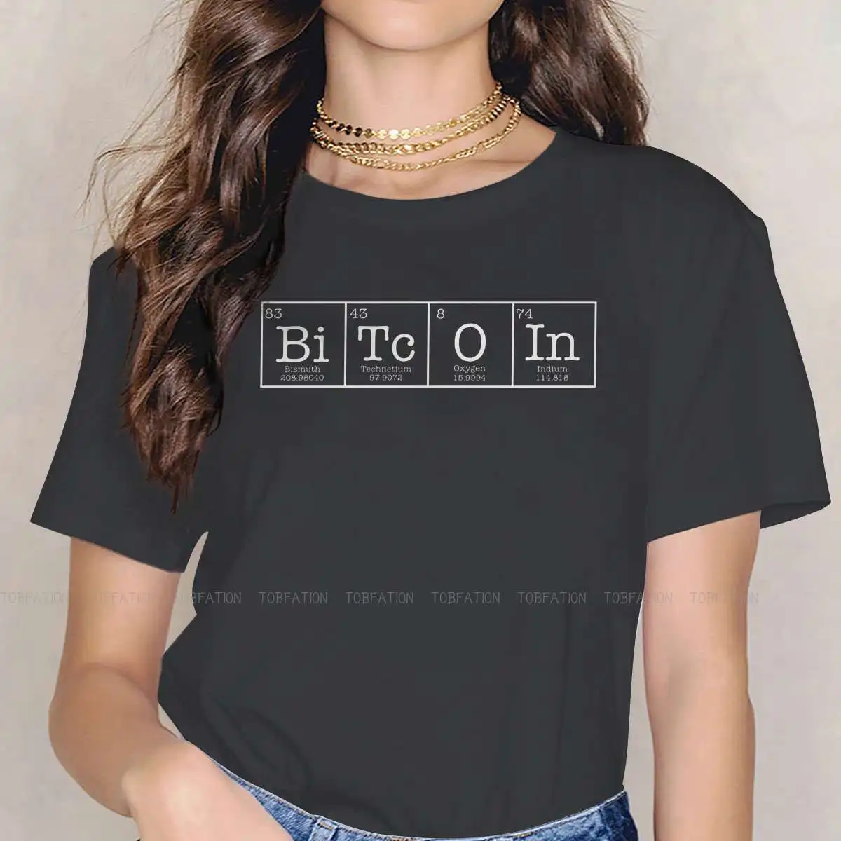 Periodic Table Cryptocurrency Feminine Clothes Bitcion Sign Art Satoshi Nakamoto Oversized T-shirt Goth Vintage Female Top