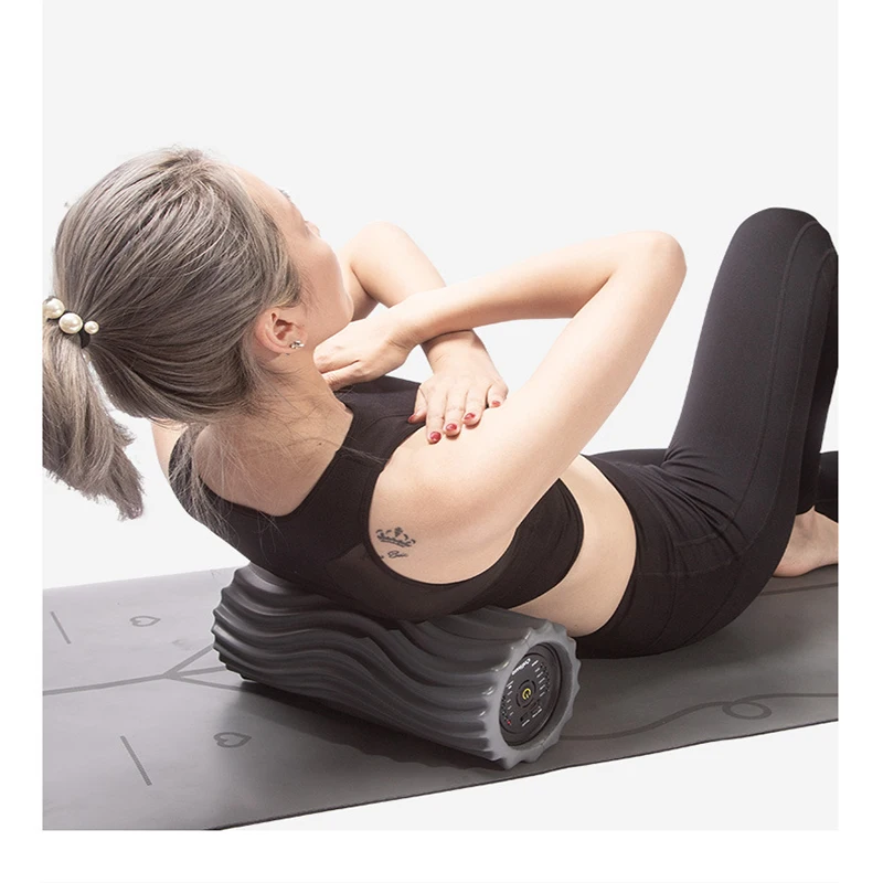 Foam Shaft Electric Foam Roller Yoga Home Gym Vibration Massage 4 Speeds  Column Muscle Relax Deep Tissue USB Rechargeable