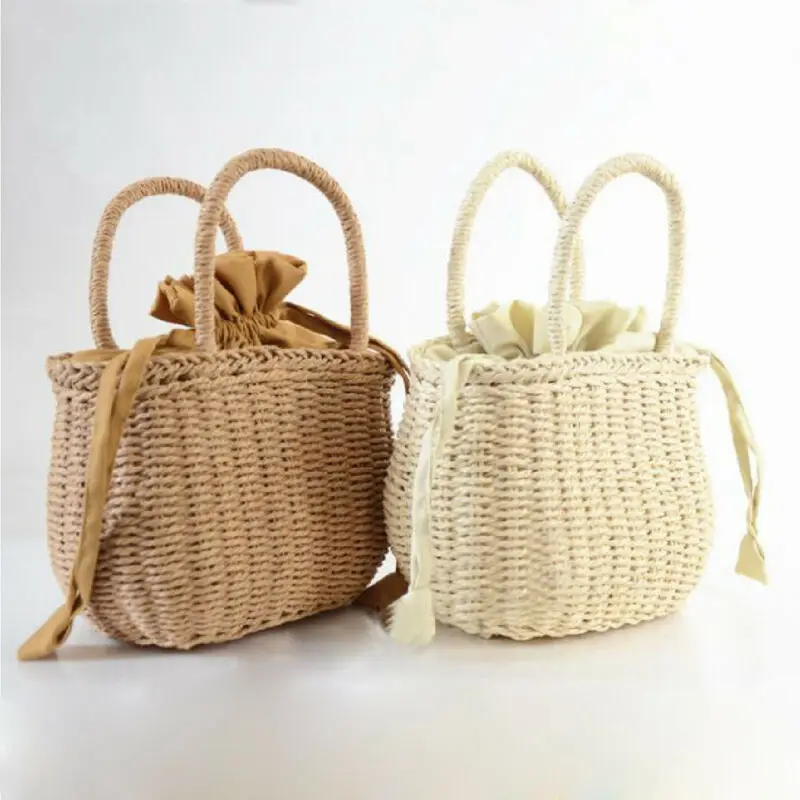 NoEnName-NhydrSummer-Sac en rotin tissé à la main pour femme, sac à main en paille, sac à main de mariage sur la plage, pochette d'été, panier à provisions