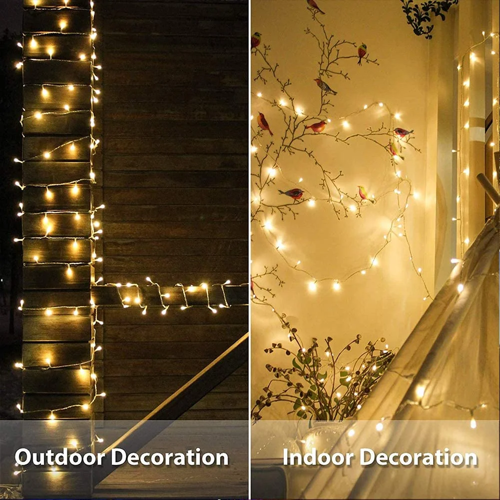LED String Lights Waterproof Fairy Lights 8 Modes Power Supply for Home Garden Wedding Party Christmas Decoration Outdoor
