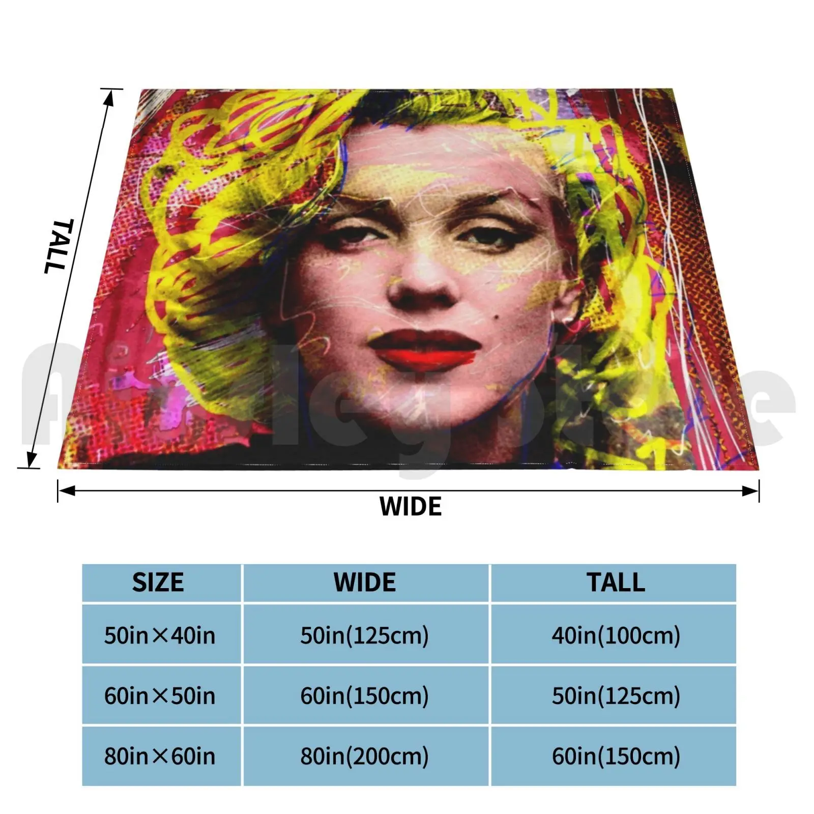 Marilyn Girl Pop Art Blanket For Sofa Bed Travel Abstract Modern Art Face Marilyn Marilyn Monroe Jean Norm