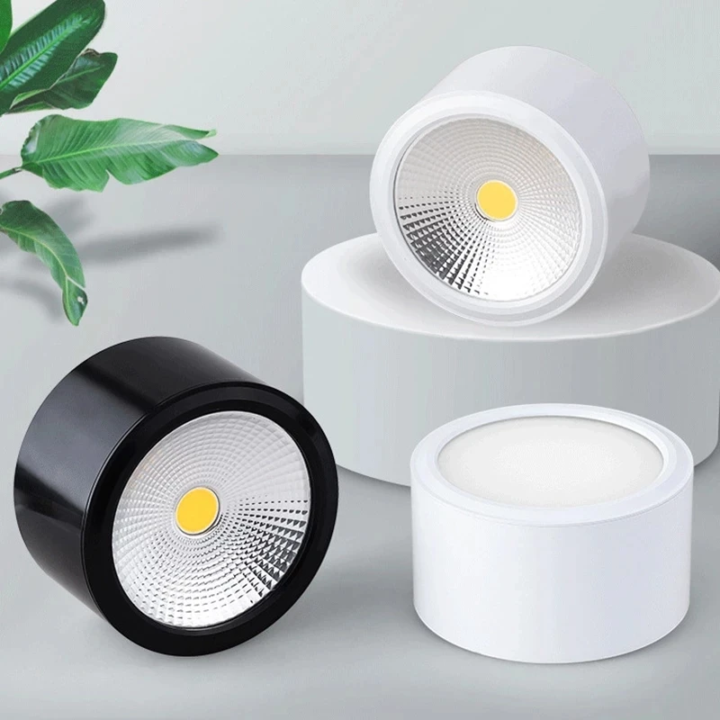 No opening dimmable surface mounted LED Downlights5W7W9W12W15W18W COB spotlight high power ceiling lamp for kitchen and bathroom