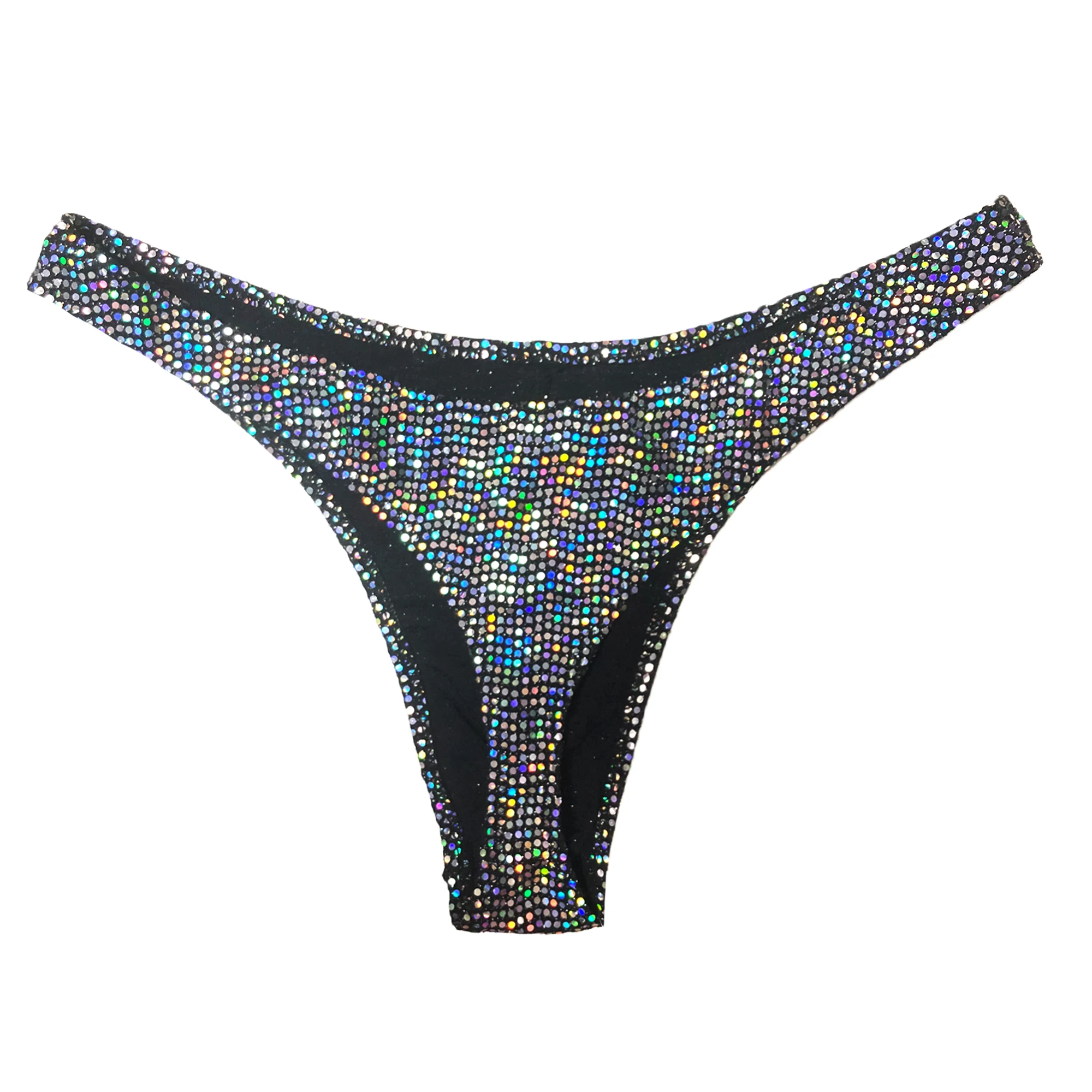 Masked staffs  Men\'s shiny oversized T-shirt sexy solid bikini high score sexy bikini pants shiny pearlescent pants
