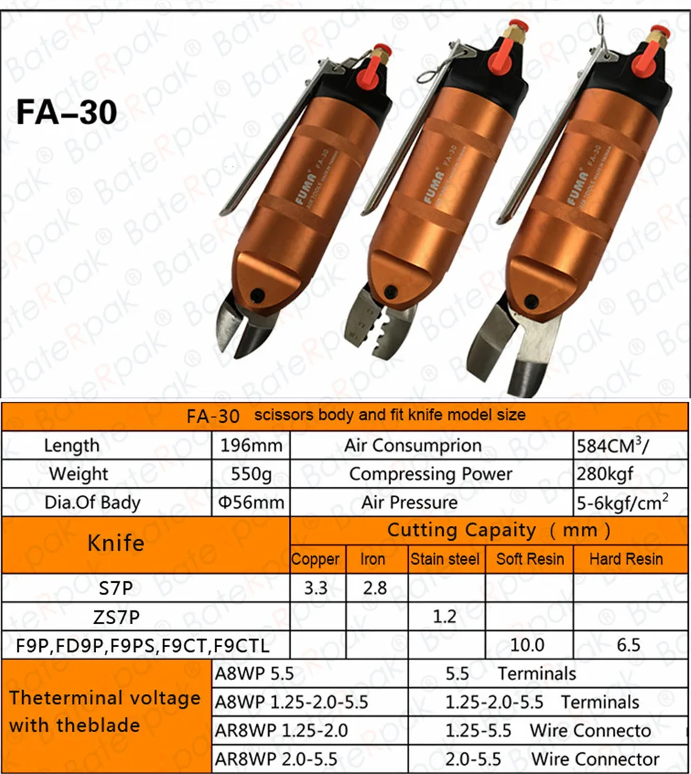 BateRpak FM-10/FA-5/10/20/30 Pneumatic shears/Pneumatic scissors,Clamping pliers,wire cutting machine,copper/iron wire cutter