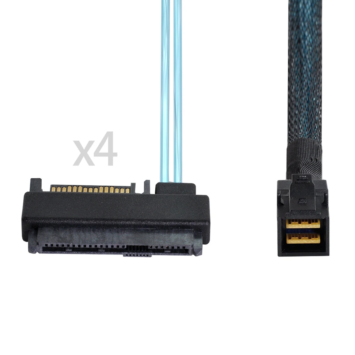 

Cablecc 4 SAS 29Pin SFF-8482 Target Disk 6Gbps Data Server Raid to Internal Mini SAS SFF-8643 Host Cable