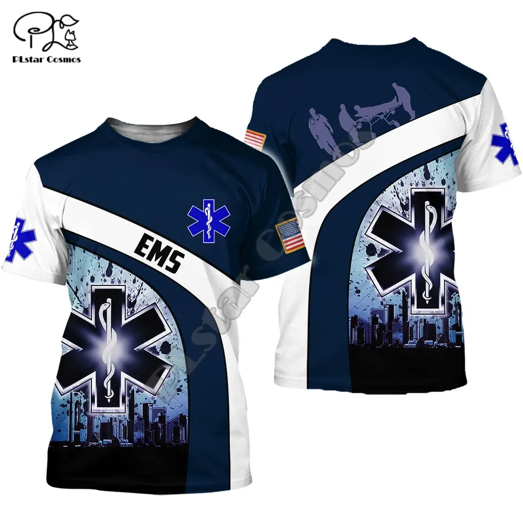 PLstar Cosmos Newest Emergency Medical Service EMS 3D Print T-shirt Harajuku Streetwear Men/Women Short Sleeve Drop Shipping E33