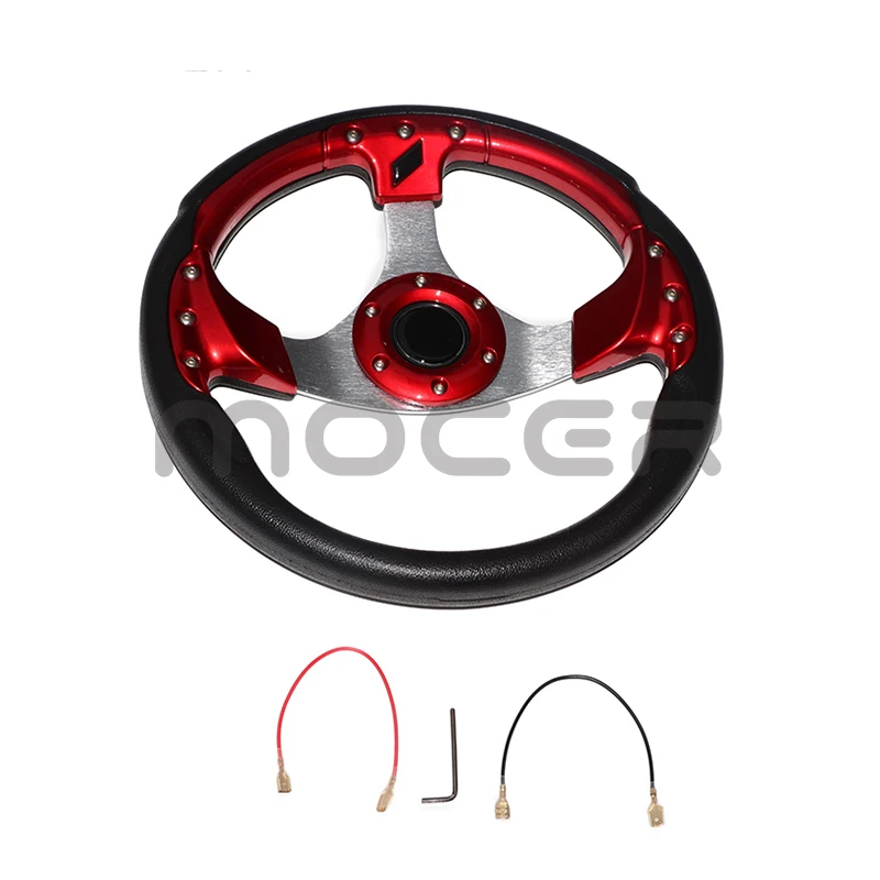 

12.5" 320mm Golf Cart Steering Wheel with Horn Switch Blue 6 Hole Fit For Go Golf Kart Buggy EZGO Club Car Boat UTV