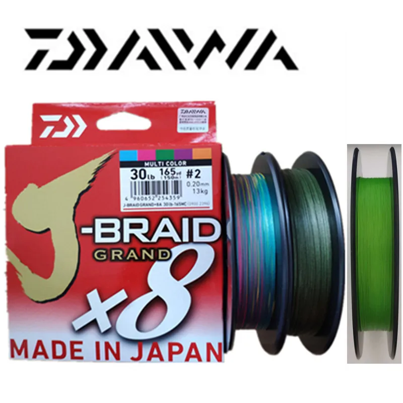 2018 new DAIWA J-BRAID GRAND X8 Braided fishing line PE DARK GREEN CHARTREUSE GREEN MULTI COLOR Made in Japan