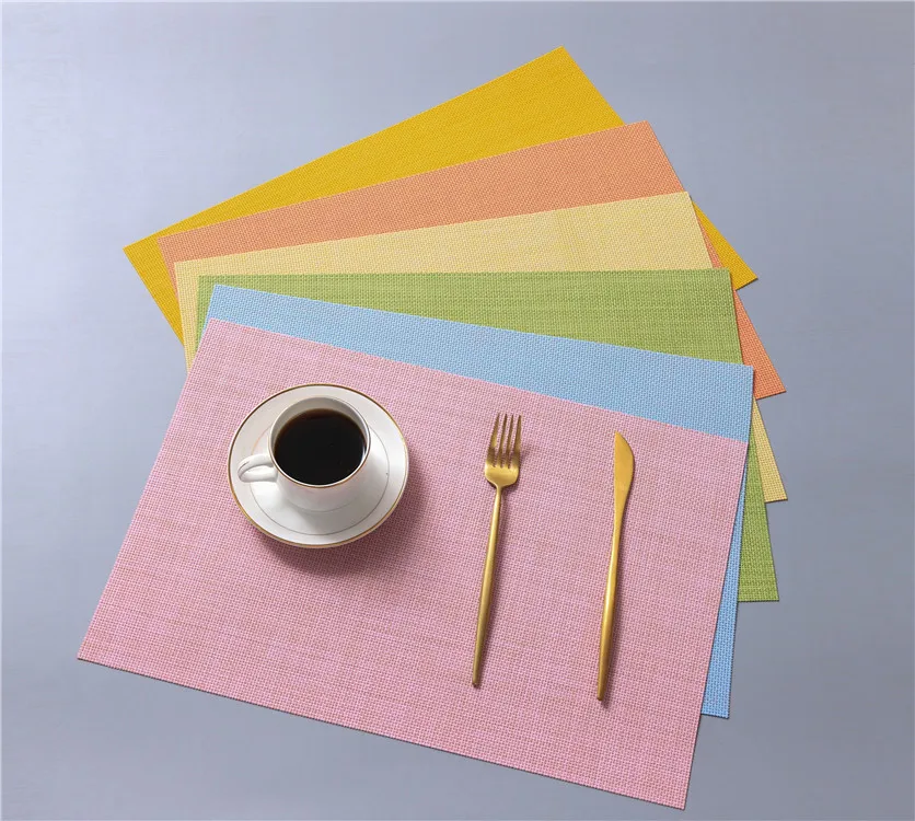 

Environmental Protection Household PVC Table Mat Thick Waterproof Simple Solid Color Heat Insulation Pad 30X45CM