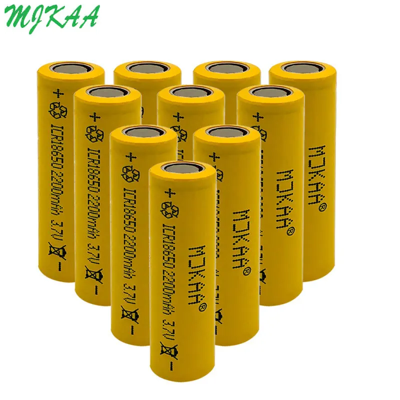 

Hot-selling MJKAA 18650 Battery 3.7v 2200mAh Yellow Large-capacity Lithium Battery for Bright Flashlight, External Battery