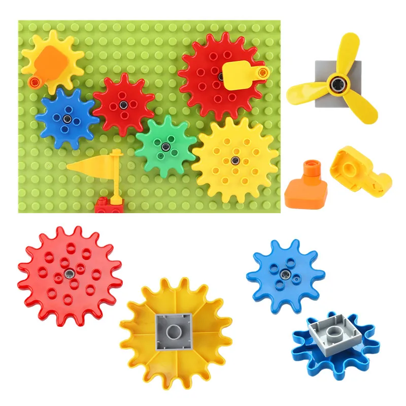 Busy Board House Parts Rotating Gear System Propeller Large Building Blocks Compatible Complement Bricks Toys