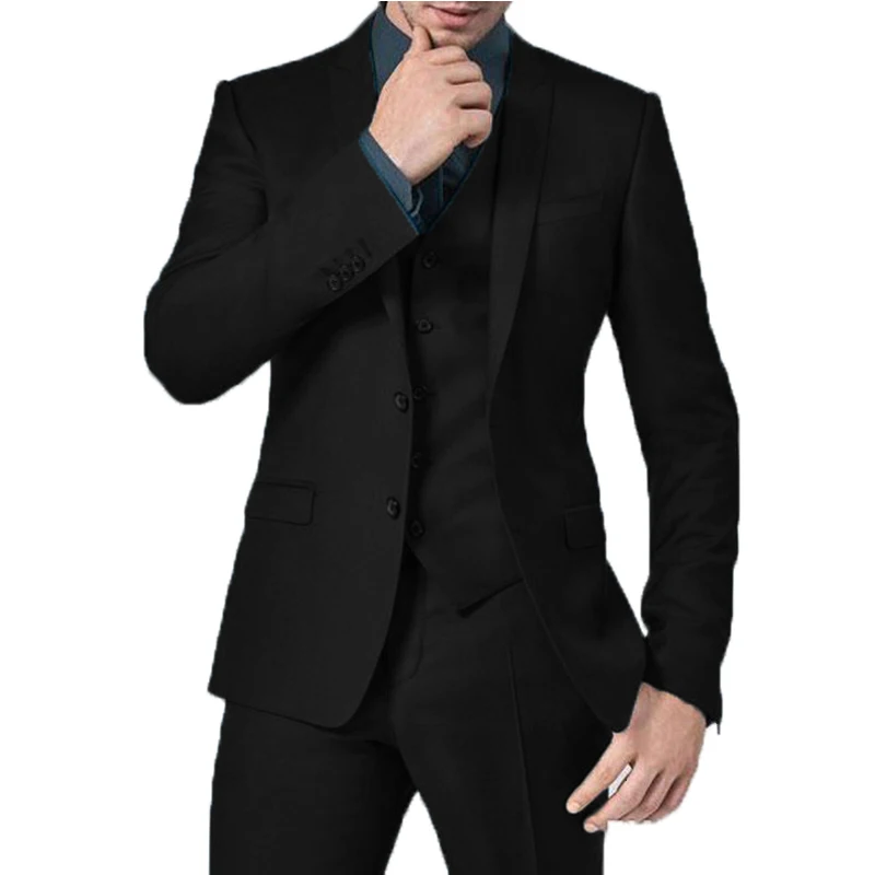 Fatos de casamento masculinos, Roupa do noivo, Terno de negócios, Vestidos de baile, Jaqueta, Calças, Colete