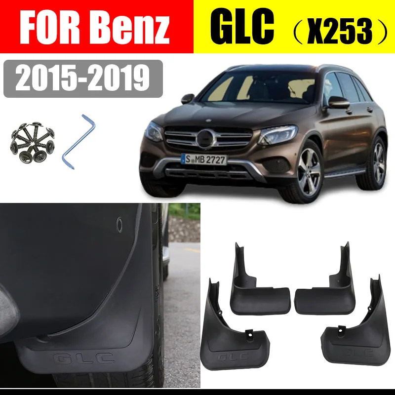 Mud flaps para benz glc classe x253 pára-lamas fender lama flap respingo guarda pára-choques acessórios do carro auto styline frente traseira 4 pçs