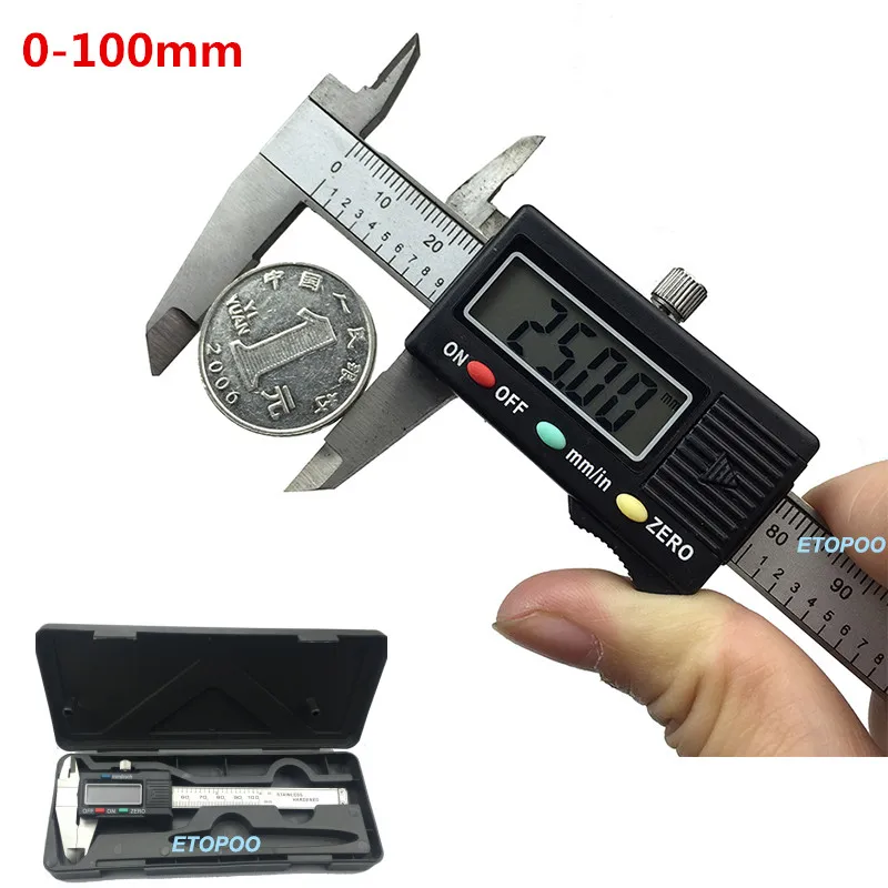 Stainless Steel Digital Caliper mini Pocket 50mm 70mm 100mm Thickness Gauge Electronic Vernier Caliper Slider Caliper Gem Tool