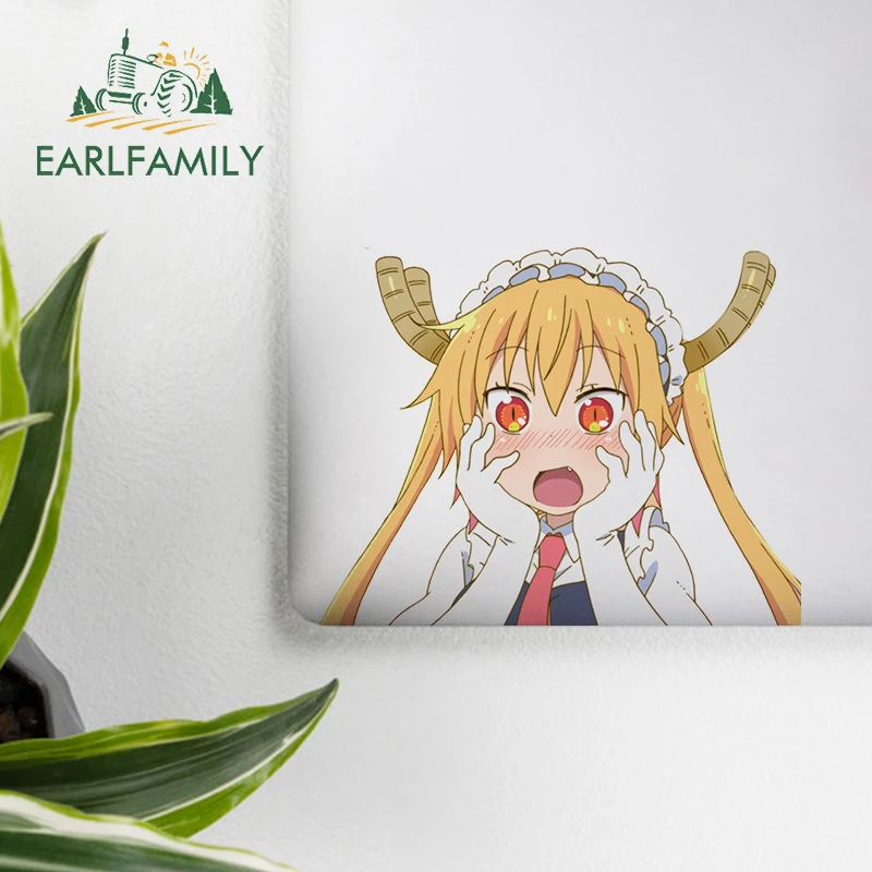 EARLFAMILY 13cm x 10.6cm for Tohru Kobayashi Dragon Maid Car Stickers Creative Scratch-Proof Decals Vinyl Laptop Windows Decor