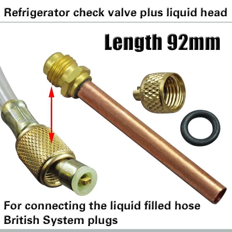 1pc  refrigerator check valve refueling head 92mm quick connector/refrigerant filling valve refrigeration accessories