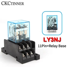 Intermediate Relay HH63P LY3NJ 10A Micro Small Electromagnetic Relay ACDC12V24V AC110V 220V 380V With 11 pins Socket base PTF11A