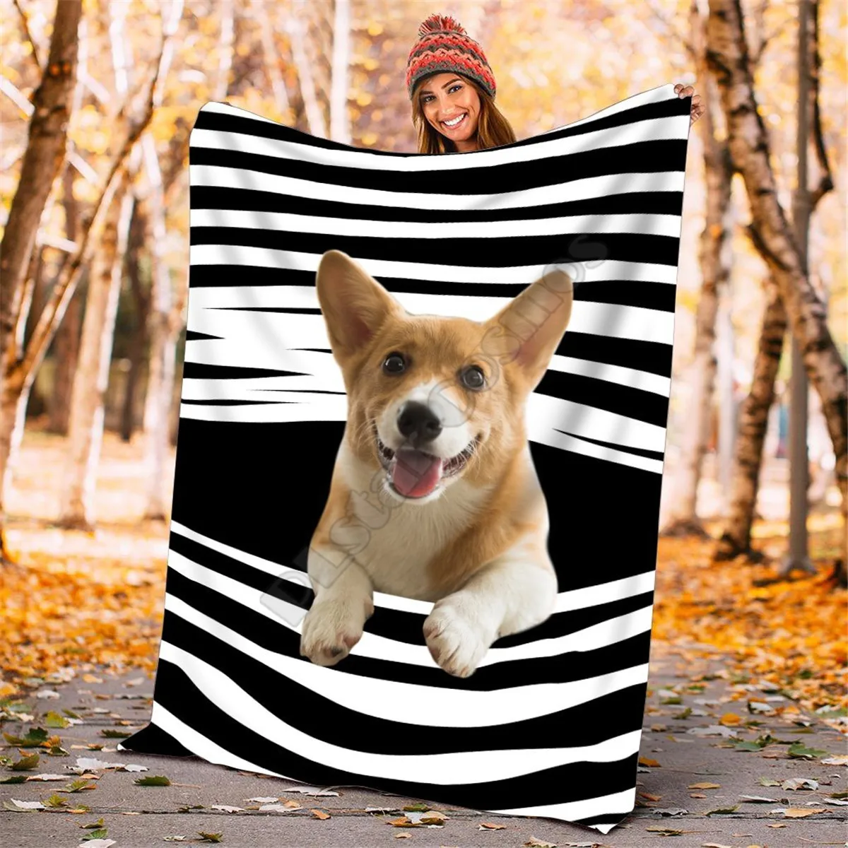 Corgi blanket 3D full printed Wearable Blanket Adults For Kids Warm Sherpa Blanket Drop Shipping 01