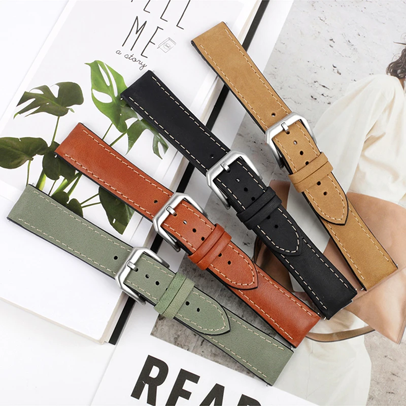

Vintage Genuine Leather Watchbands 20mm 22mm High Quality Quick Release Watch Belt Cowhide Handmade Wristband Watch Accessories