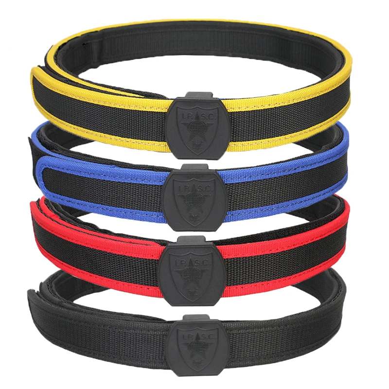 IPSC Belt Airsoft Black Red Blue Yellow Hunting Paintball Police Belt For Gun holster Army Wait Battle Belt Hunting Accessories