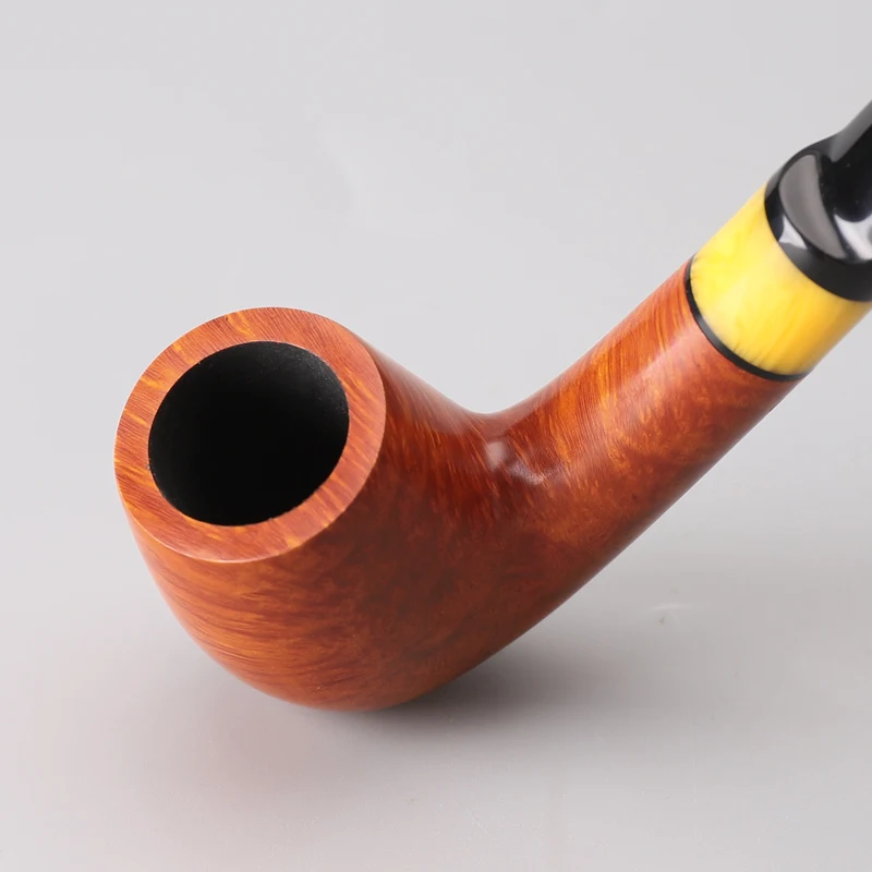 Ru-New Briar Wood Pipe 10 Tools Free Bent Smoking Pipe 9mm Filter Briar Tobacco Pipe Set Briar Pipe Smoking Accessories aa0380