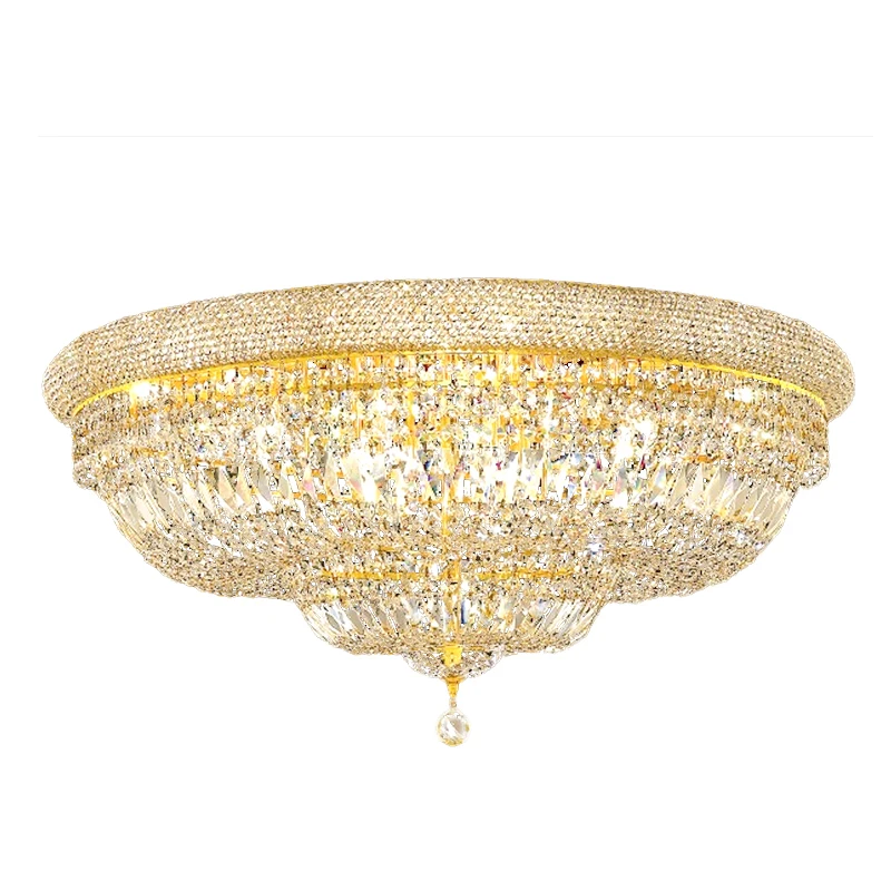 

Empire Gold Crystal Ceiling lamp for staircase luxury living room lobby hallway hanging light home decor large cristal lamps