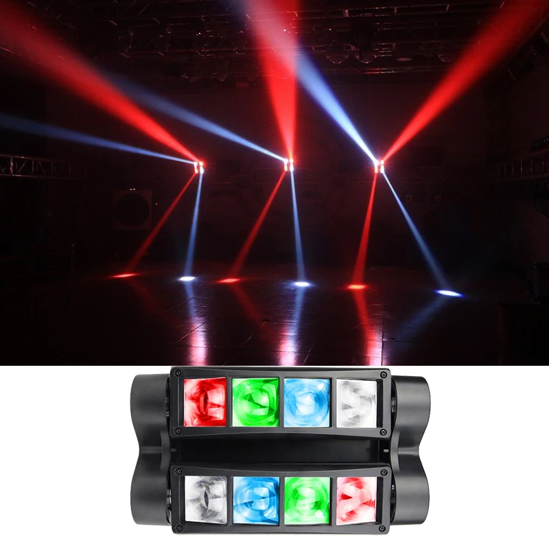 Mini luz Led RGBW 4 en 1, 8x10W, con cabeza móvil, buen efecto, para DJ, entretenimiento en casa, fiesta, KTV, club nocturno, baile