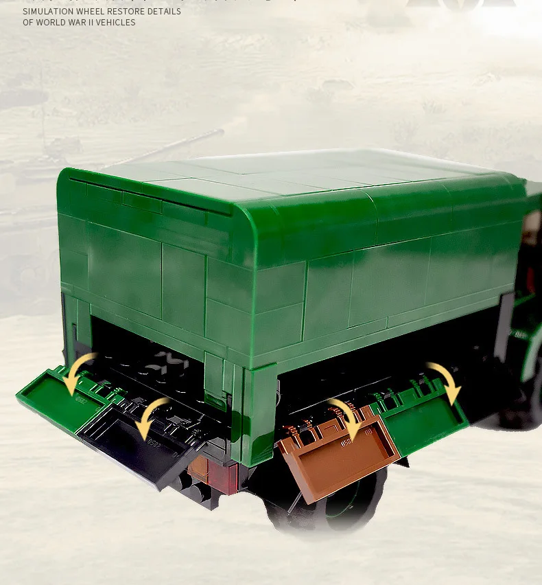 Deutschland Moderner Militär-Benz Unimog LKW ORV Batisbricks Baustein-Set LKW 2t GL Fahrzeug Modellbausatz Spielzeug für Geschenke – Detail 4