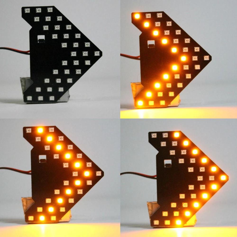 1PC Universal Fit Ultra Slim Sequential Flashing 33-SMD-1210 Auto LED Side Mirror LED Turn Signal Arrows Amber Yellow Red Hidden