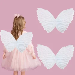 DIY Cartoon Big Butterfly Wing White Angel Wing Appliques For Kid Dress Iridescent Cupid Wing Fairy Wing Patches For Clothes