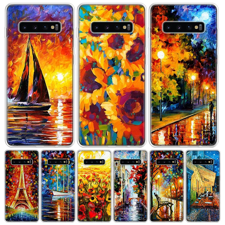 Van Gogh Starry Sky Painting Phone Case For Samsung Galaxy S24 S22 S23 Ultra S20 FE S10 S21 Plus S10E S9 S8 + Coque Back Cover