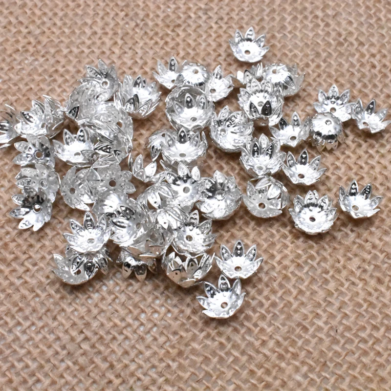 Gold Color Flower Metal Alloy Loose Spacer Bead Caps Jewelry Findings Cone End Beads For Jewelry Making Finding 8/10mm100pcs/Lot
