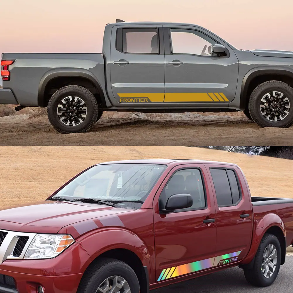 لنيسان الحدود باب السيارة الجانب تنورة المشارب ملصقات شاحنة بيك اب الرسومات الفينيل ديكور الشارات غطاء اكسسوارات ضبط السيارات