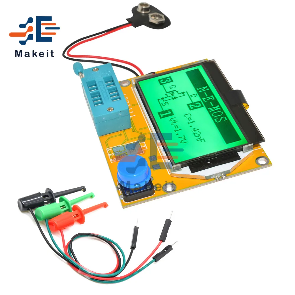 LCR-T4 Mega328 Digital Transistor Tester Backlight Diode Triode Capacitance Meter Digital LCD Screen ESR Meter MOS PNP NPN LCR