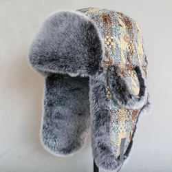 Men  Women Trapper Hat  Russian  Bomber Hat Faux fur Winter Ushanka Snow Cap with Ear Flap