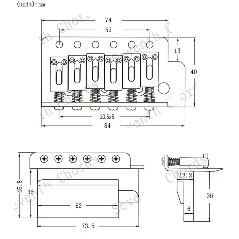 E-Gitarren-Brücke Golden 6 Saiten Gitarrenzubehör Teile Musikinstrumente – Detail 10