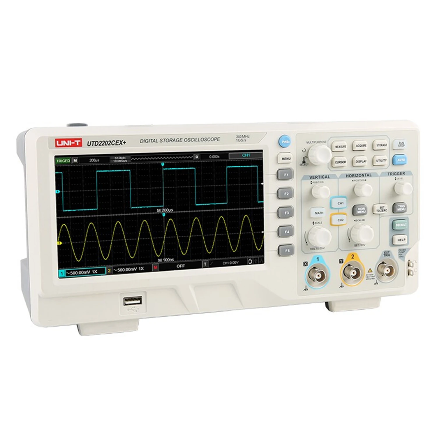 UNI-T UTD2202CEX+ Digital Oscilloscope USB Dual Channel 200Mhz 1G Sampling Rate High Voltage Probe PC LCD Portable Osciloscopio