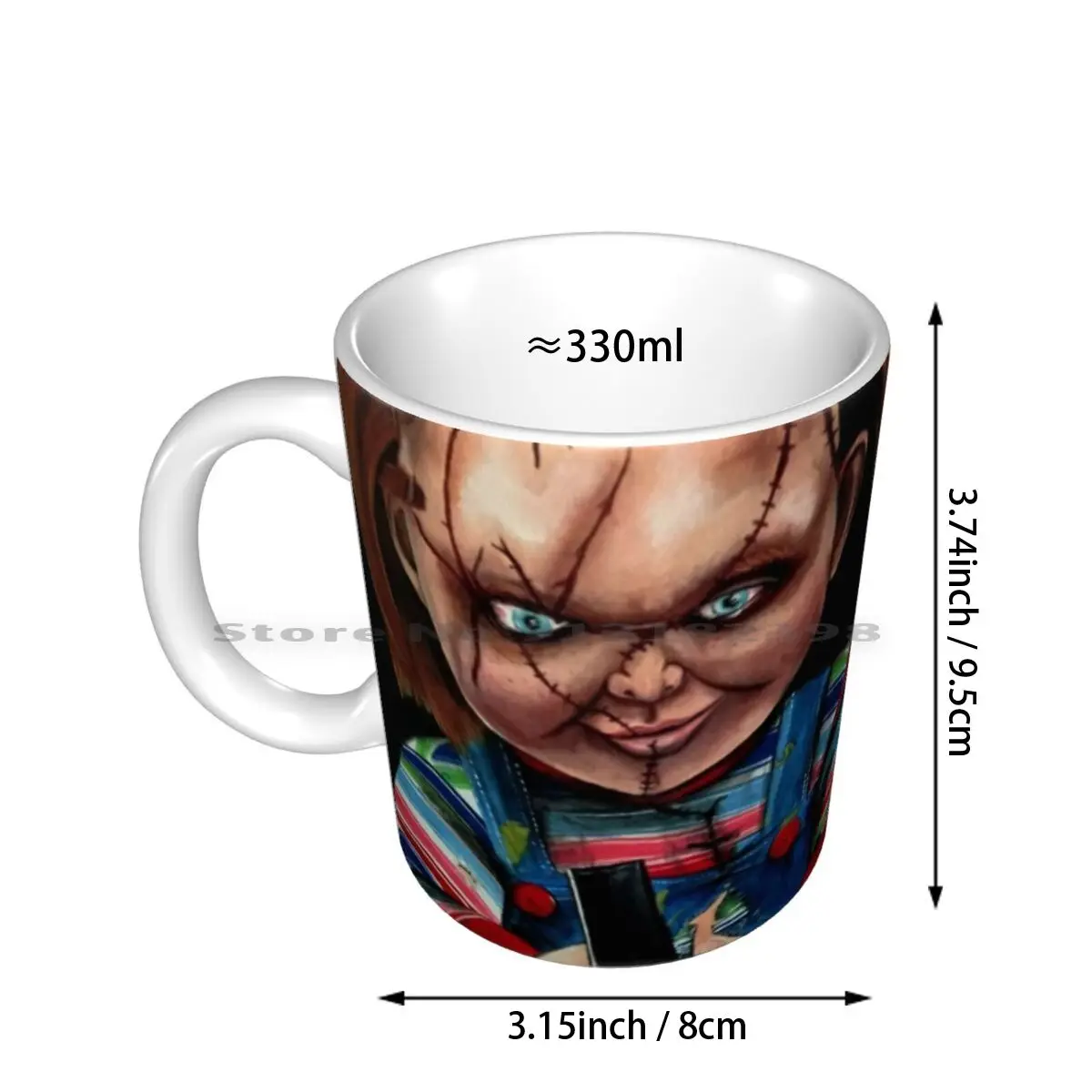 Chucky & Ceramic Mugs Coffee Cups Milk Tea Mug Chucky Horror Film Doll Scary Creative Trending Vintage Gift Bottle Cup