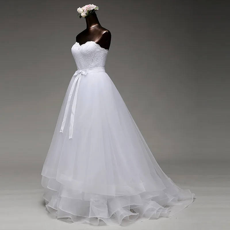 Novos vestidos de noiva sereia e destacável trem fives camadas de seda organza vestido de baile