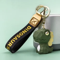 Cartoon Resin dinosaur Keychain blue green pink red brown Doll Pendant Cute Bag Phone black Lanyard Men Women Car Keyring Gift