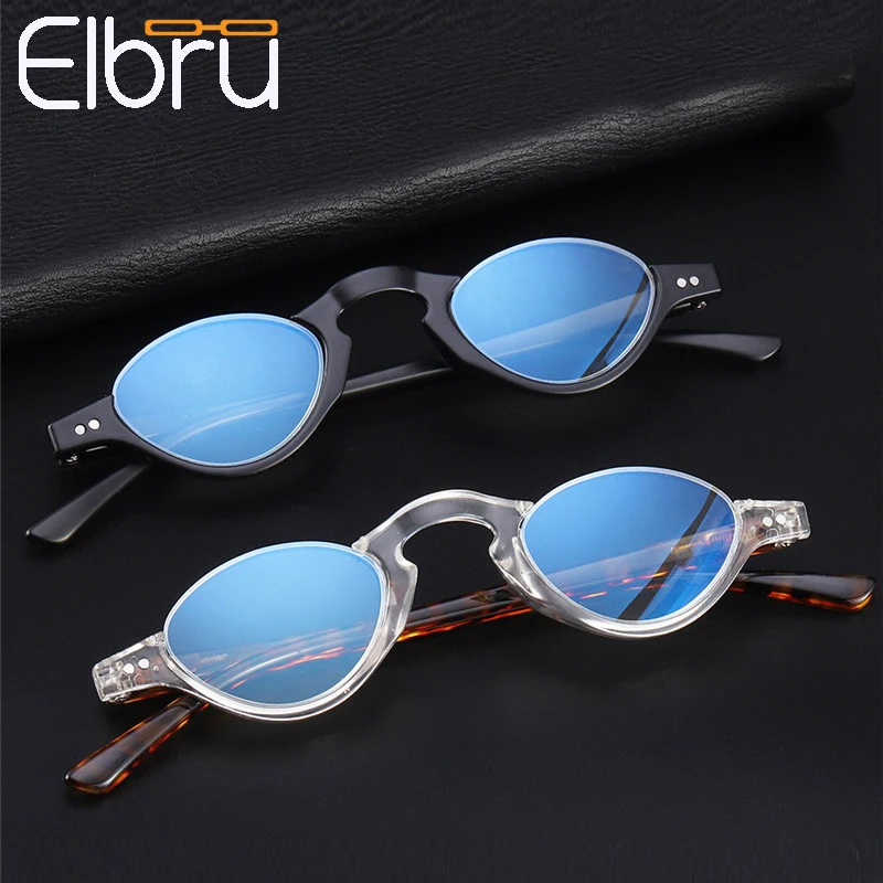 Elbru Anti-blue Lens Half Frame Reading Glasses Women Anti-fatigue Diopter Eyeglasses Magnifier Presbyopic Glasses +1.0 To 3.5