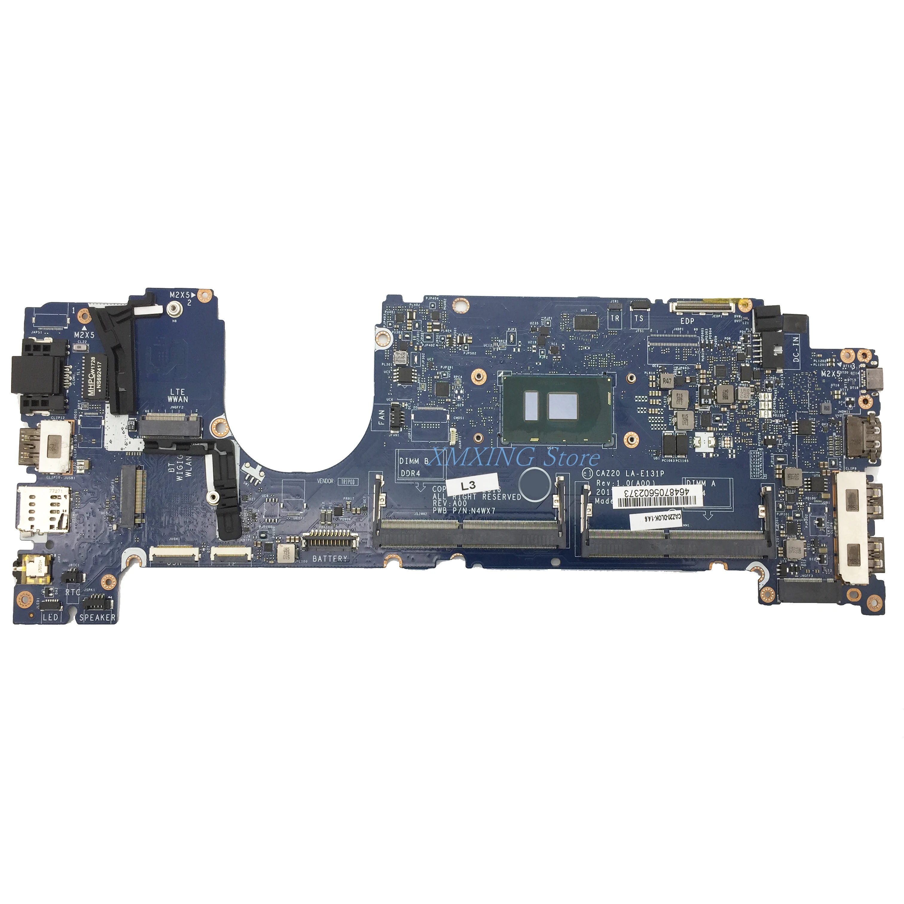 FULCOL For DELL Latitude 7480 E7480 Laptop Motherboard I7-7600U CPU LA-E131P CN-0CXWHP 0CXWHP CXWHP Tested 100% work