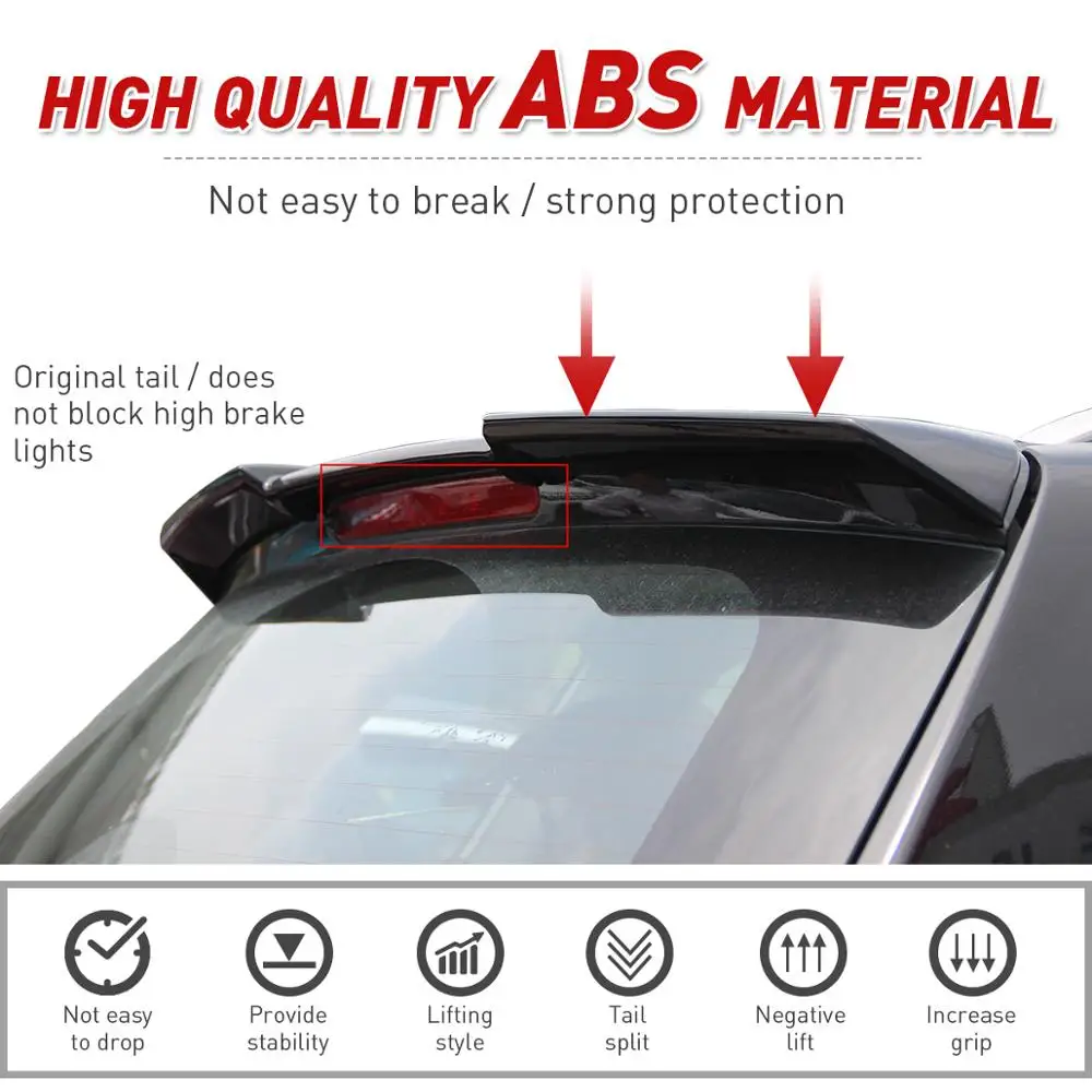 For Suzuki Vitara Rear Spoiler Tail Wing ABS Gloss Black Auto Rear Trunk Roof Refit Car Exterior Accessories 2020 2019 2018 2017