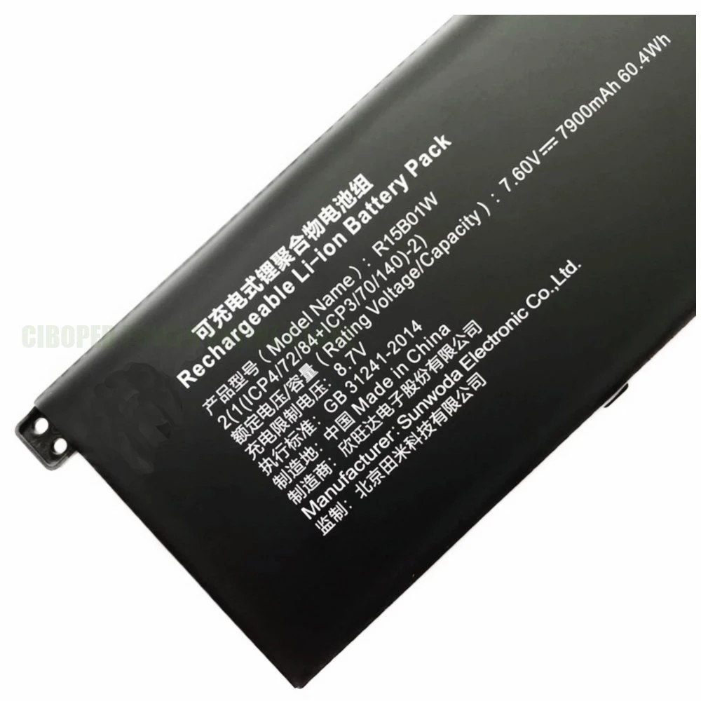 CP Genuine Laptop Battery R15B01W 7.60V 7900mAh 60.4Wh For Pro 15.6