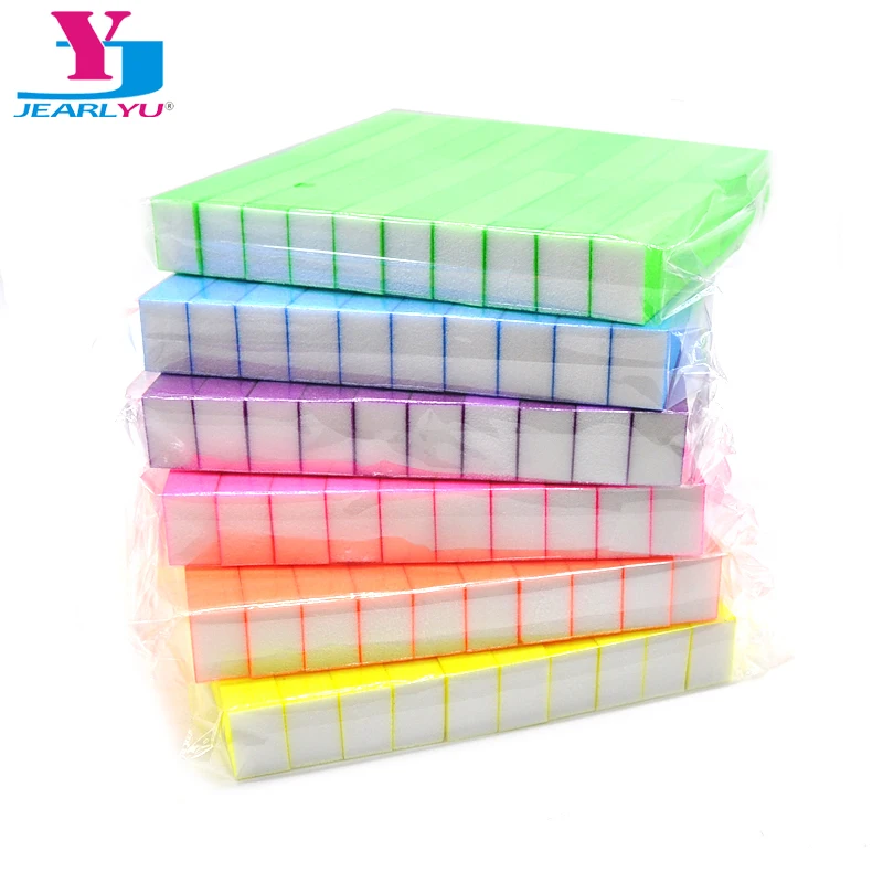 50/100 Pcs/Lot Neon Coloful Sponge Nail File Buffer Block Buffing Sanding Professional Nail degreaser Tools Pedicure Manicure