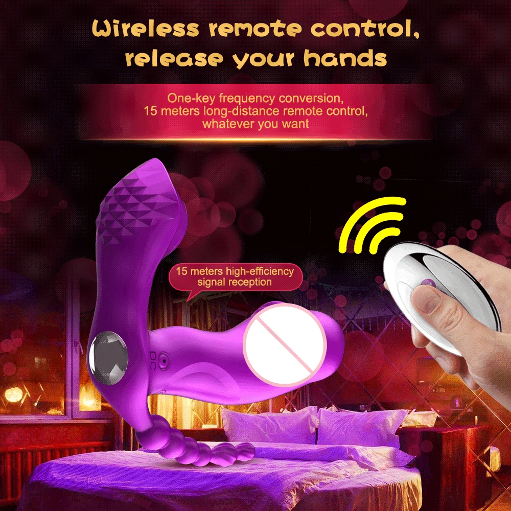 Sucker Vibrator Clitoris for Women 3 IN 1 Heating Sucking Vibrators Anal Beads Stimulator Wearable Oral Vagina Dildo Sex Toys