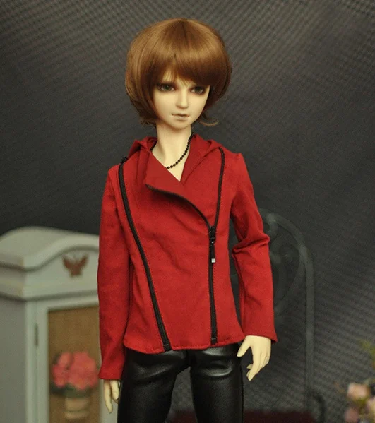 1/4 1/3 scale BJD clothes Red double zipper coat for BJD/SD MSD SD13 SSDF ID72 HID strong Uncle doll accessories C0084