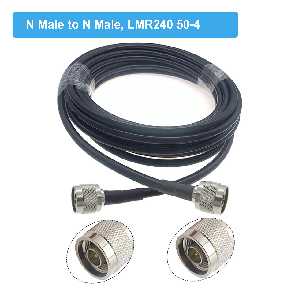 BEVOTOP LMR240 50-4 Cable N Male to N Male Plug RF Coaxial Pigtail Jumper 4G 5G LTE Extension Cord RF Adapter Wire 50CM~50M