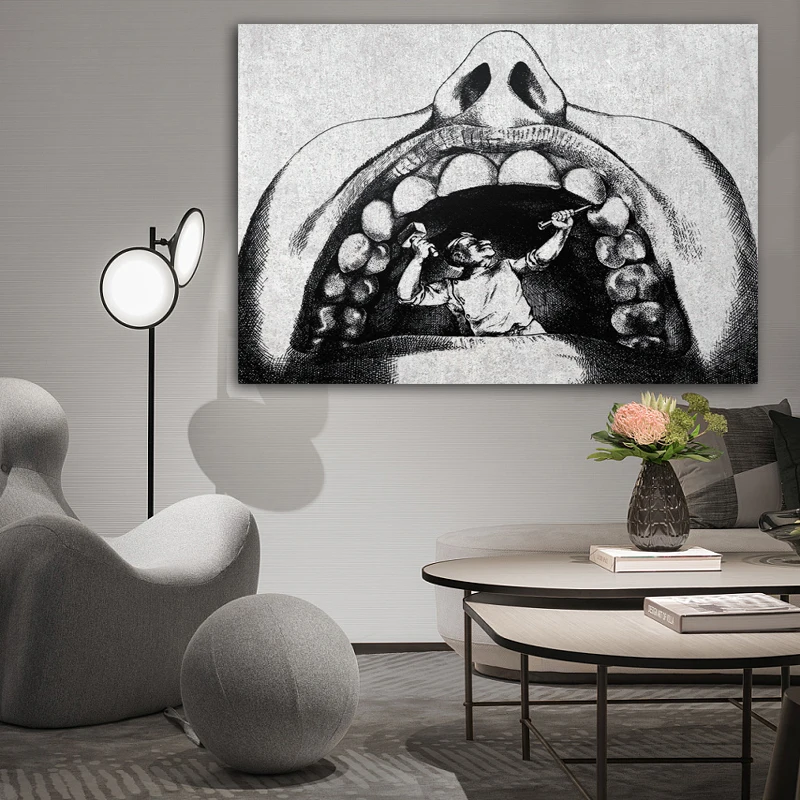 WANGART Dentist Humor Stone Art Print Art  Tooth Anatomical Office Decor Medical  Canvas Print Wall Pictures  Medical